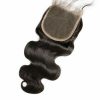 Wholesale Transparent Lace Body Wavy Natural Color Hair Closure