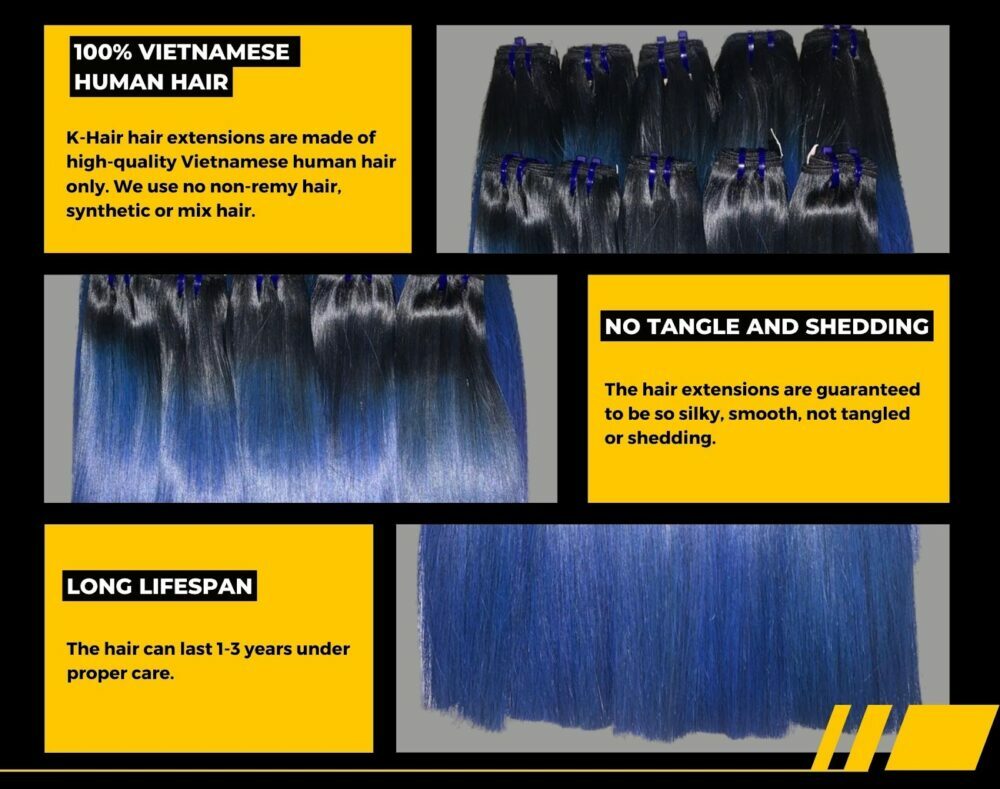 Bone Straight Blue/Ombre Blue