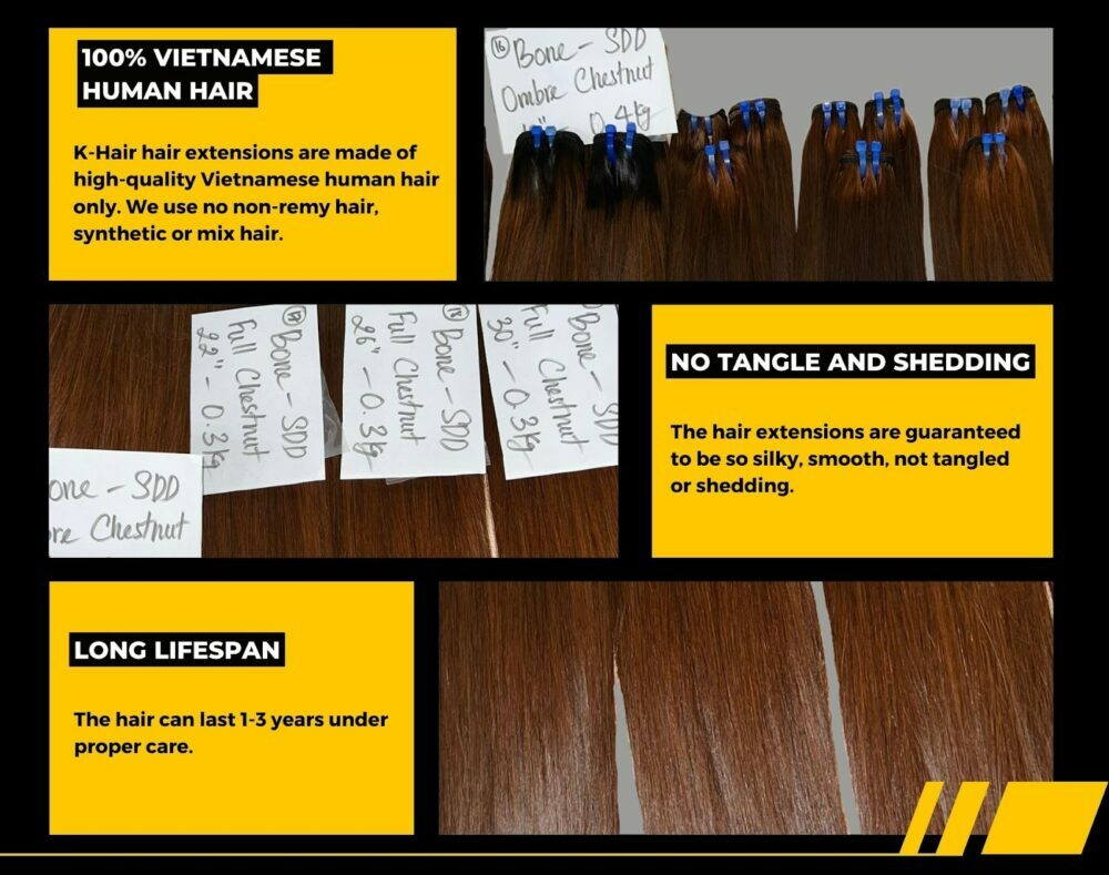 Wholesale Bone Straight Chestnut/Ombre Chestnut