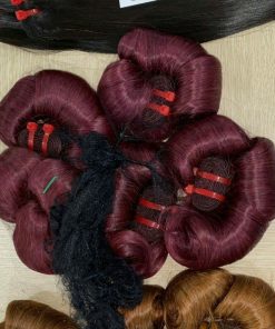 Bouncy Curl Burgundy Hair Weave