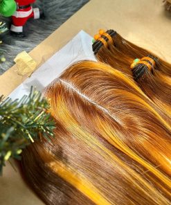 Sew In Hair bonestraight piano orange and brown