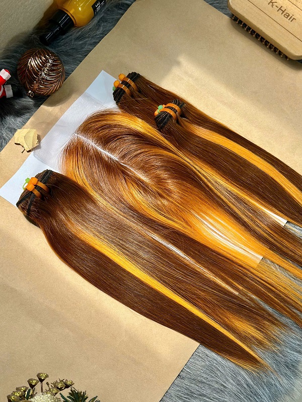 Sew In Hair bonestraight piano orange and brown 4 Sew In Hair bonestraight piano orange and brown