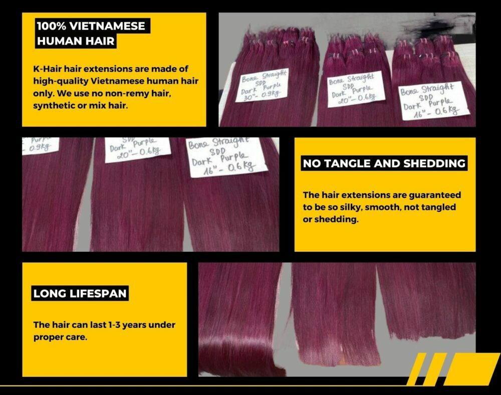 Wholesale Bone Straight Dark Purple