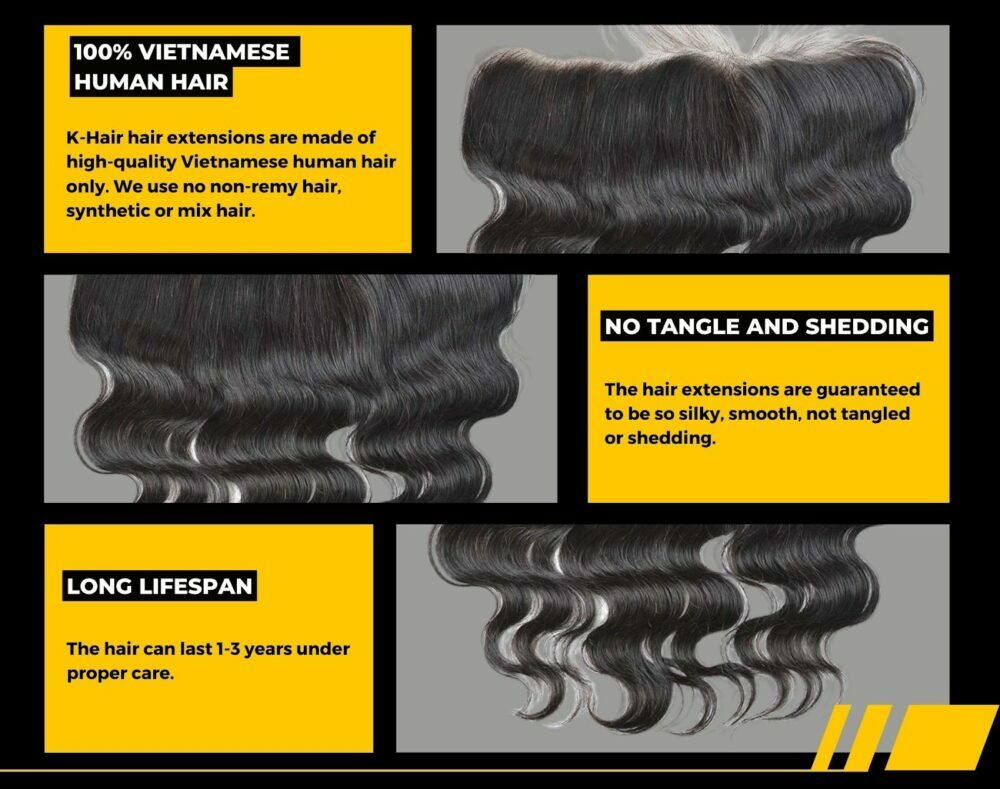 Wholesale Transparent Lace Body Wavy Natural Color Hair Frontal