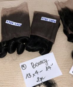 Wholesale Transparent Lace Bouncy Curl Natural Color Hair Frontal