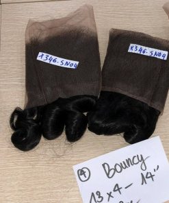 Wholesale Transparent Lace Bouncy Curl Natural Color Hair Frontal