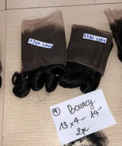 Wholesale Transparent Lace Bouncy Curl Natural Color Hair Frontal