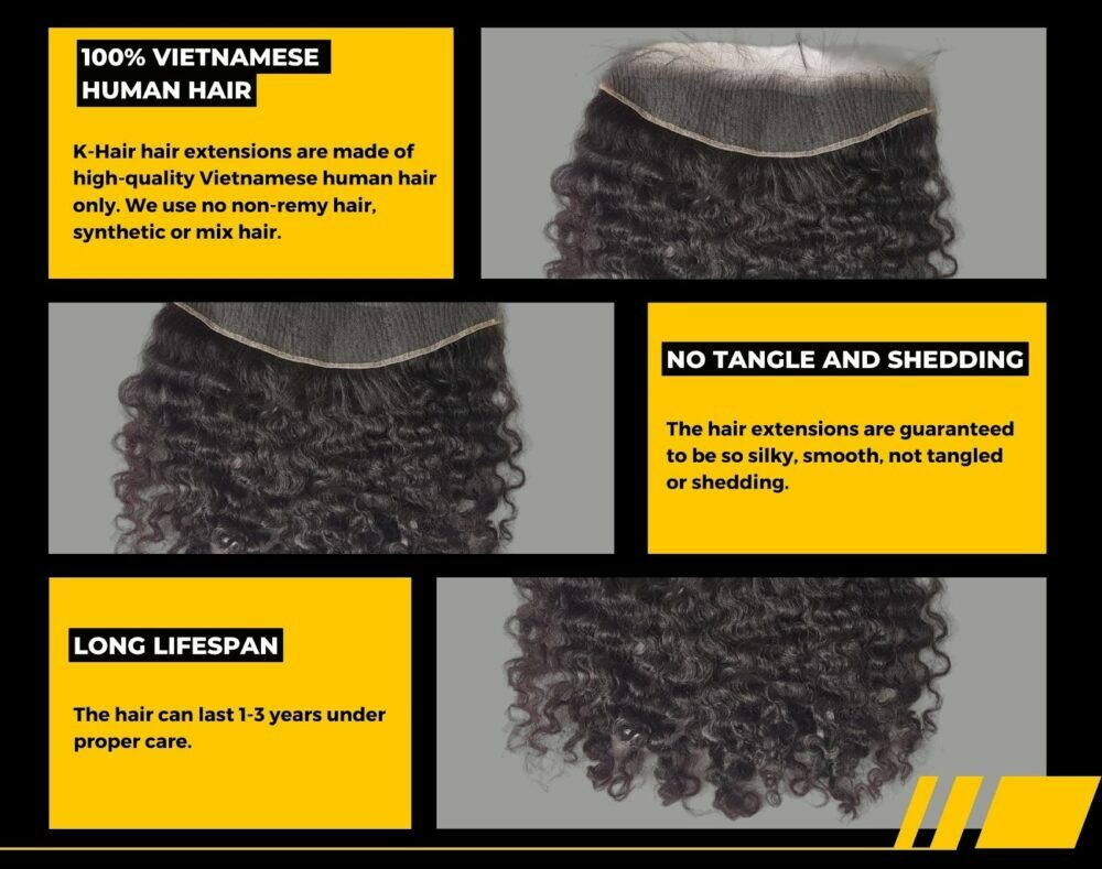 Wholesale Transparent Lace Burmese Curl Natural Color Hair Frontal