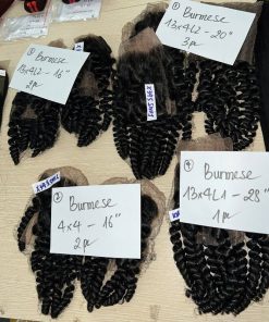 Wholesale Transparent Lace Burmese Curl Natural Color Hair Frontal