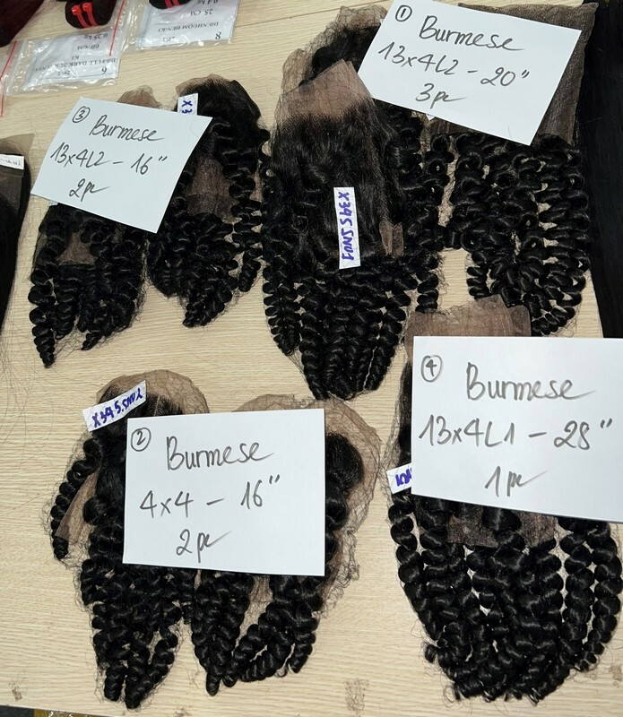 Wholesale Transparent Lace Burmese Curl Natural Color Hair Frontal Wholesale Transparent Lace Burmese Curl Natural Color Hair Frontal