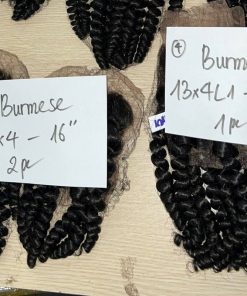 Wholesale Transparent Lace Burmese Curl Natural Color Hair Frontal