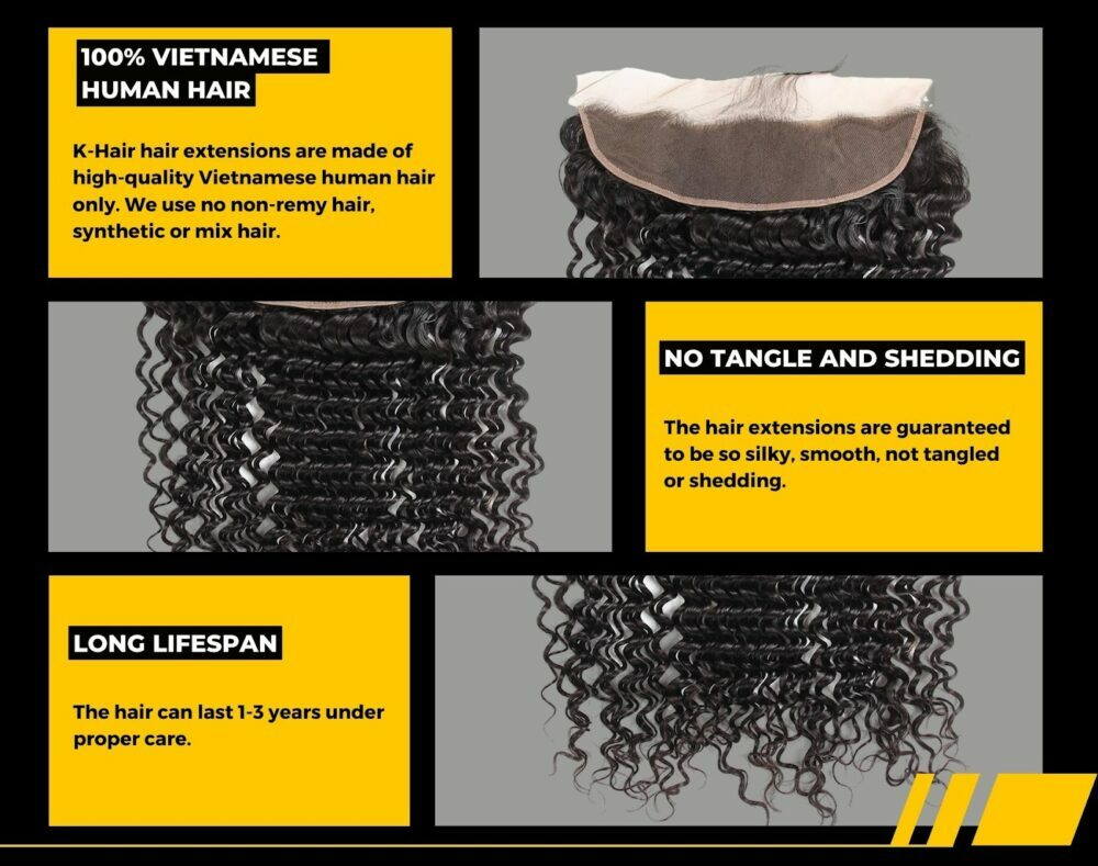 Wholesale Transparent Lace Deep Wave Natural Color Hair Frontal