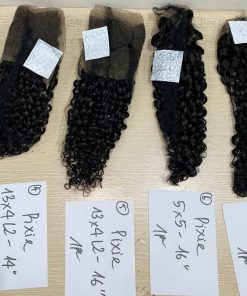 Wholesale Transparent Lace Pixie Curl Natural Color Hair Frontal