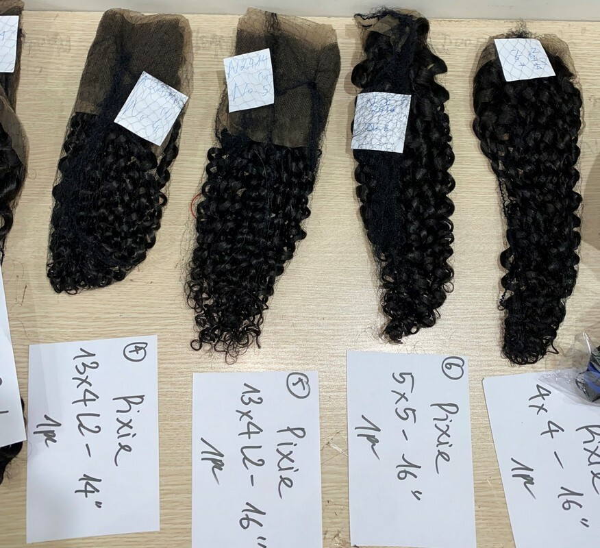 Wholesale Transparent Lace Pixie Curl Natural Color Hair Frontal Wholesale Transparent Lace Pixie Curl Natural Color Hair Frontal