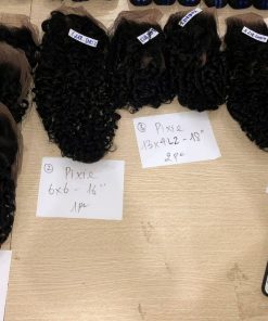 Wholesale Transparent Lace Pixie Curl Natural Color Hair Frontal