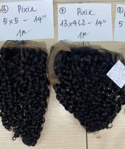 Wholesale Transparent Lace Pixie Curl Natural Color Hair Frontal