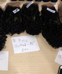 Wholesale Transparent Lace Pixie Curl Natural Color Hair Frontal
