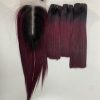 Sew In Bone sStraight Ombre Burgundy
