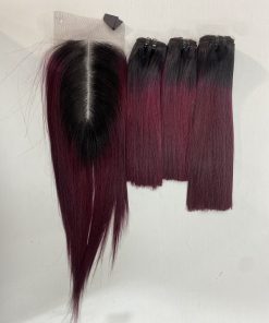 Sew In Bone sStraight Ombre Burgundy