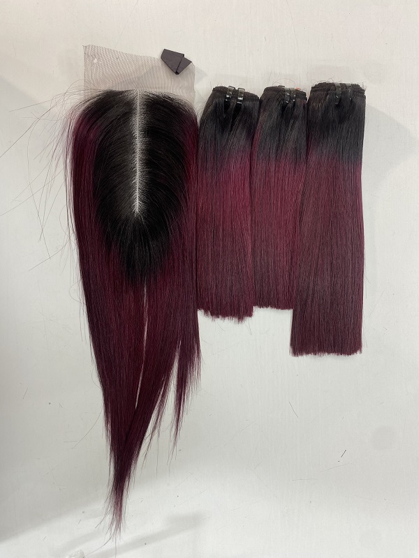 Sew In Bone sStraight Ombre Burgundy