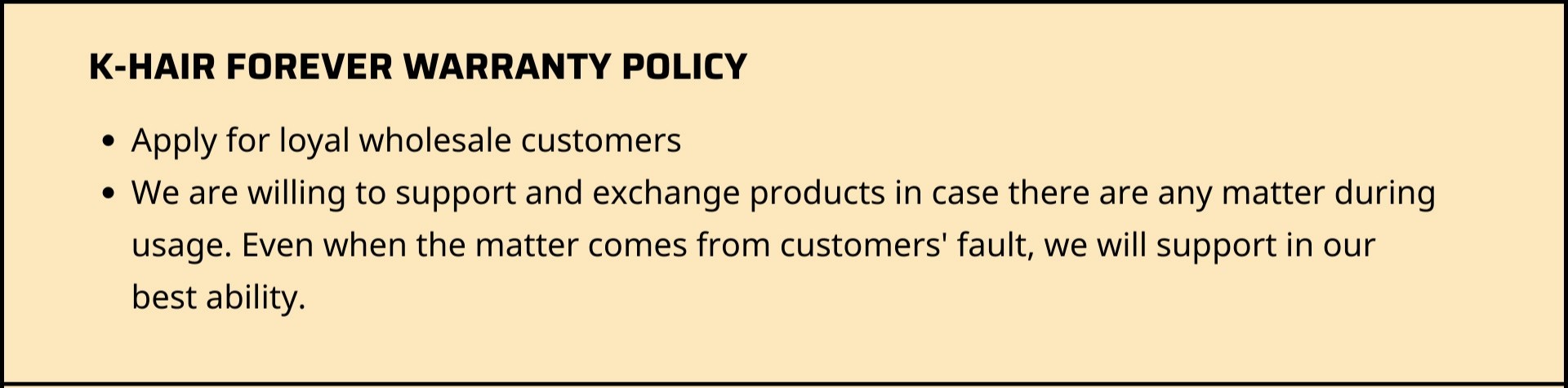 forever warranty policy
