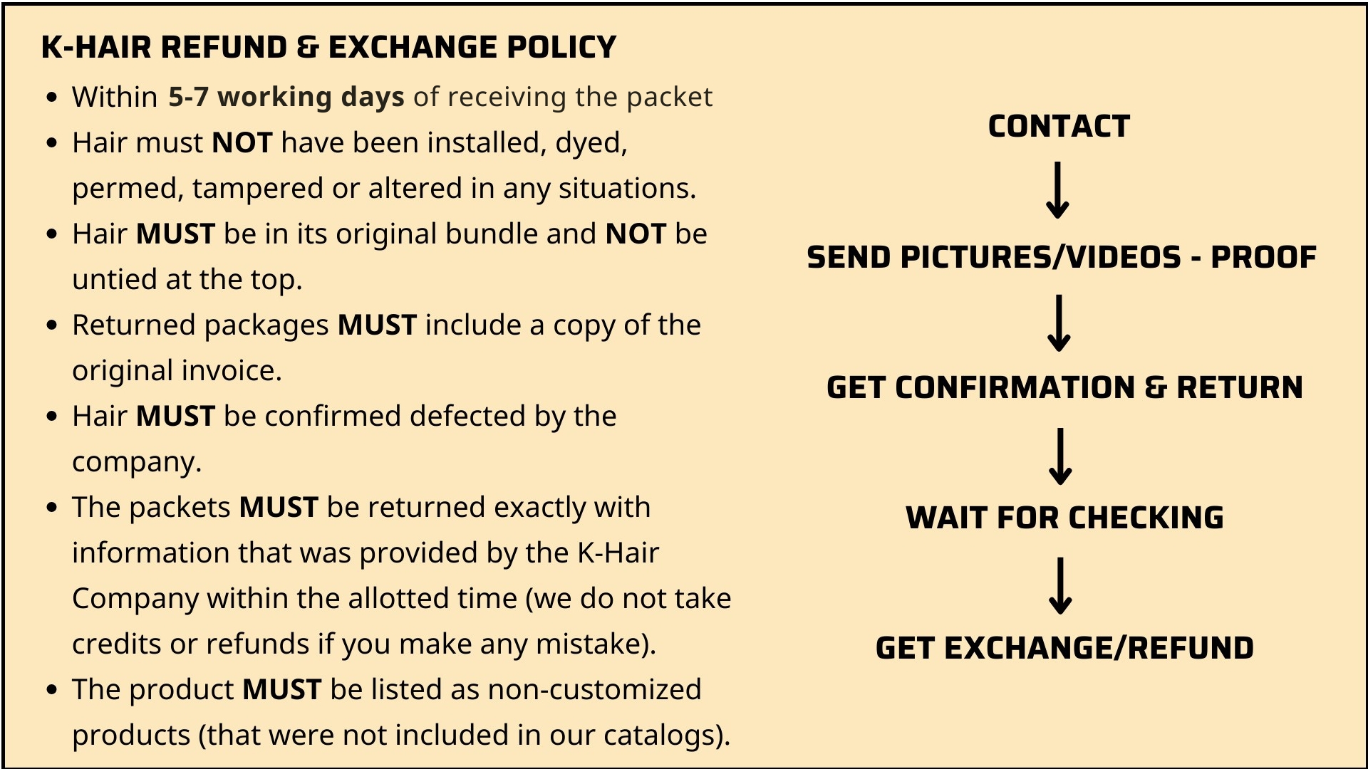 refund exchange policy