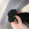 Flat Tip Hair Extensions Ombre Gray Color