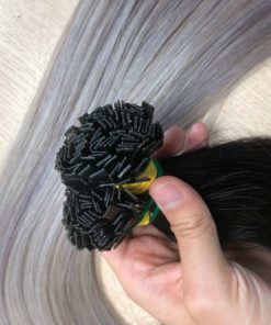 Flat Tip Hair Extensions Ombre Gray Color