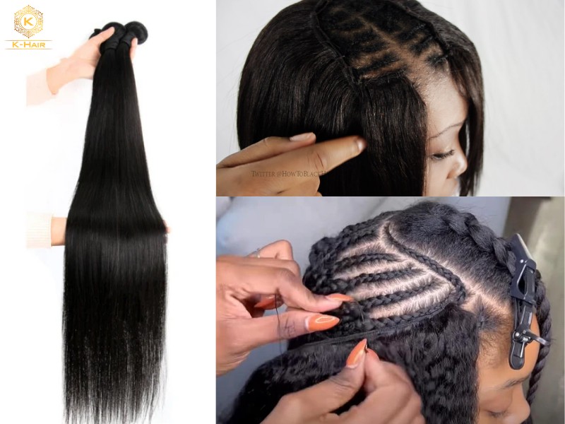 Hair weaves, or sew-in hair extensions, are often used in the sew-in application