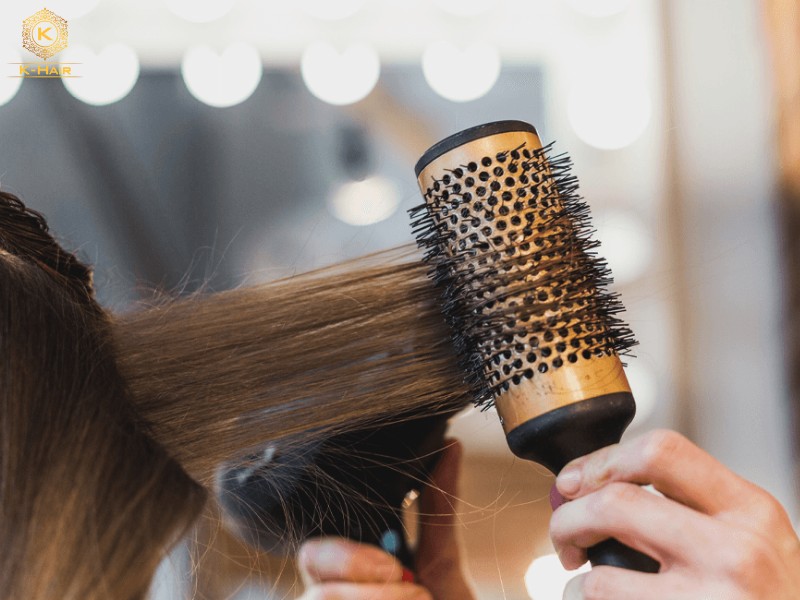Blow-drying after applying the solution
