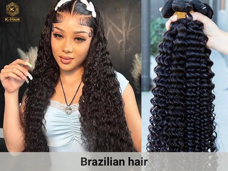 Brazilian hair is thick, bouncy, coarse strands, with natural, bubbly curls.