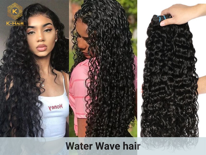 Water wave hair texture has a looser, more relaxed and flowing curly pattern