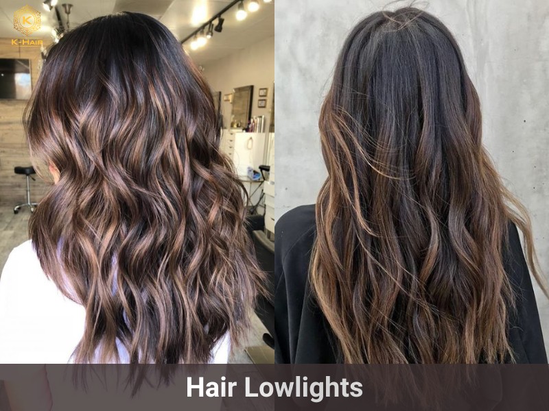 Hair lowlights add the hair with darker, more in-depth tones