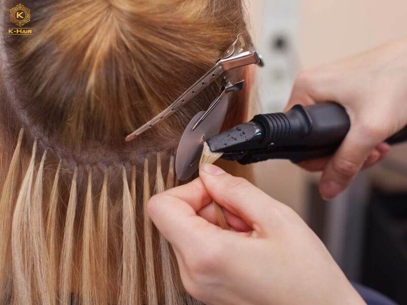 Keratin bond extensions will be attached using heat
