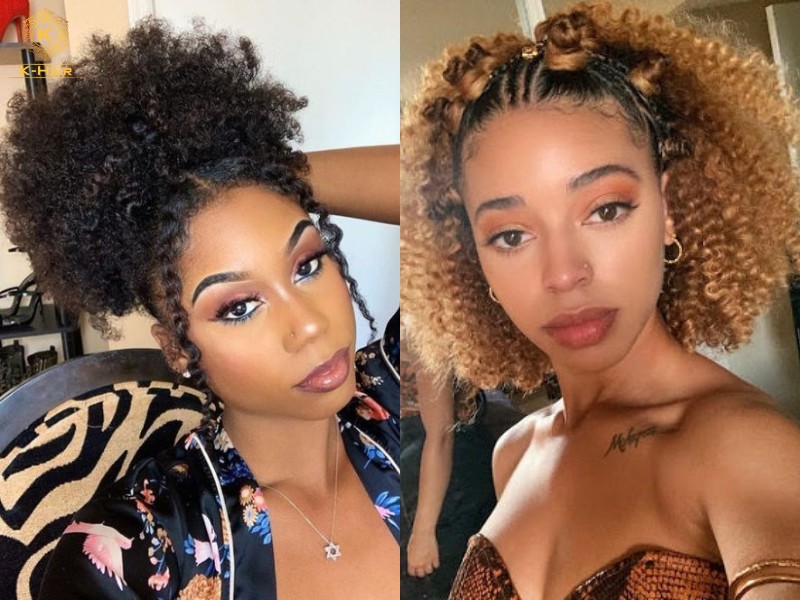 Dramatic updo on 4A Hair