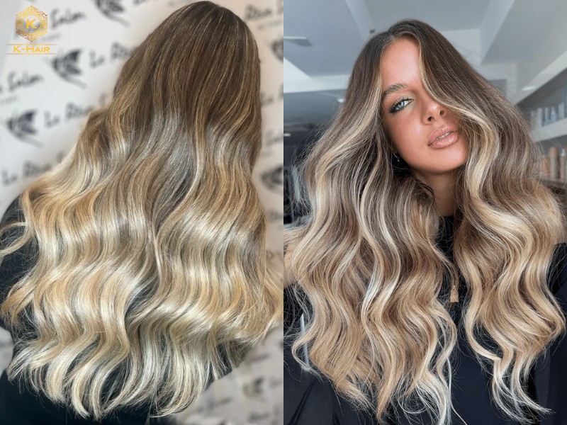 Balayage hair will use bright, lighter hair colors to add more depth to natural hair color