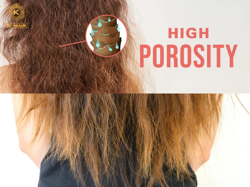 High porosity hair often consists of hair strands with completely open cuticle scales