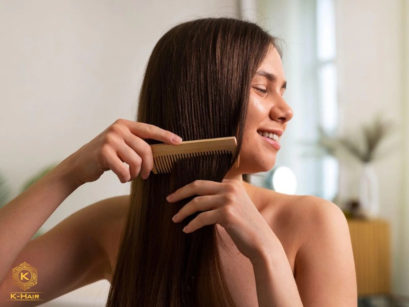 To avoid oiliness, you should detangle from the mid-ends downward only