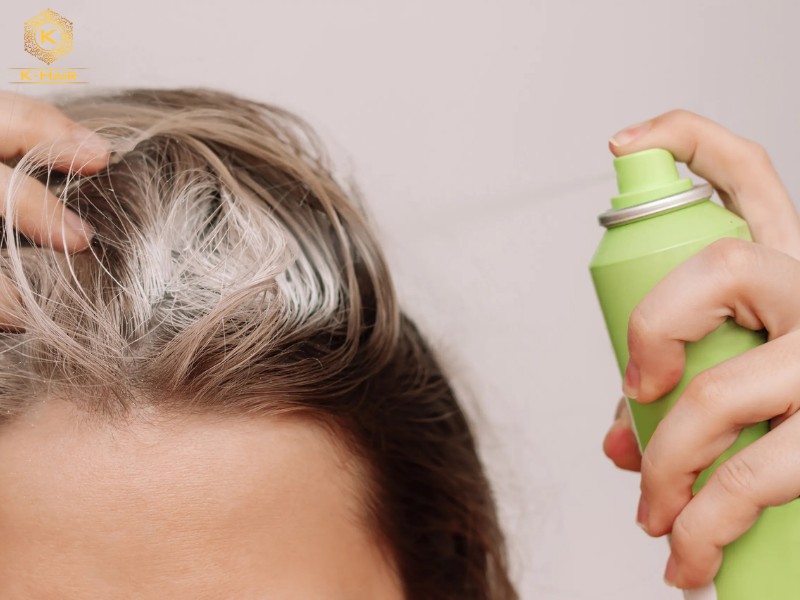 Dry shampoo can temporarily fix oily roots