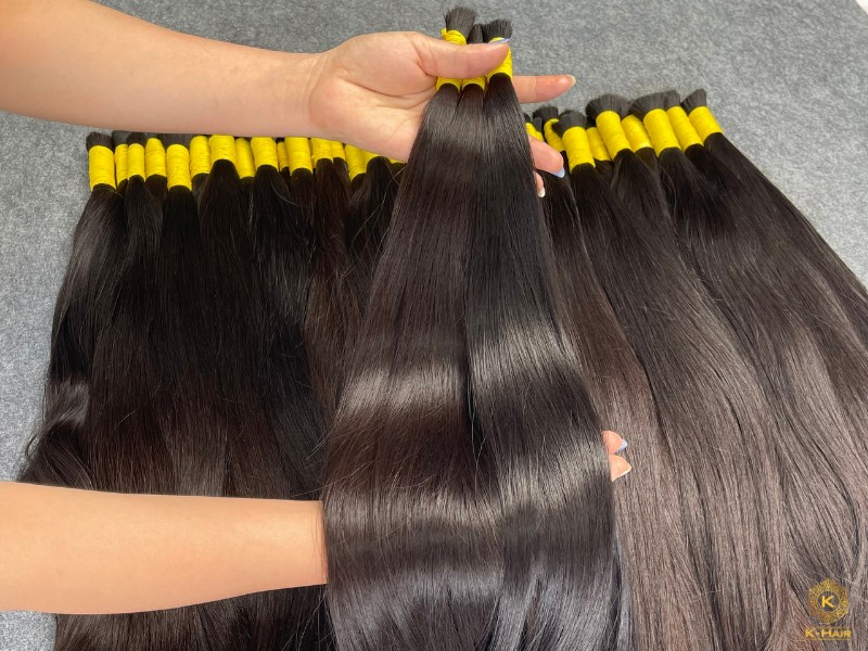 Soft, smooth, thick hair strands with natural black color is the signature of Vietnamese hair