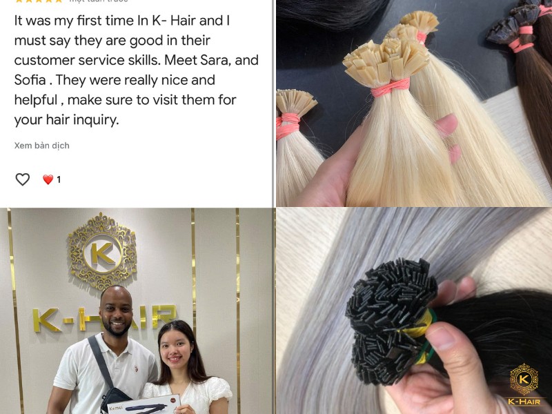 K-Hair tips-in hair extensions quality — raw Vietnamese hair keratin bond extensions