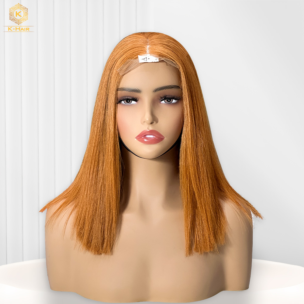 Yellow Brown Wig Natural Straight HD Lace