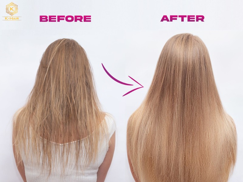 UV Hair Extensions - Pros, Cons & Professional Insights 7 UV hair extensions before and after - ideal for fine, thin hair
