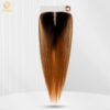 HD Lace Bone Straight Ombre Orange Color Closure 5 1