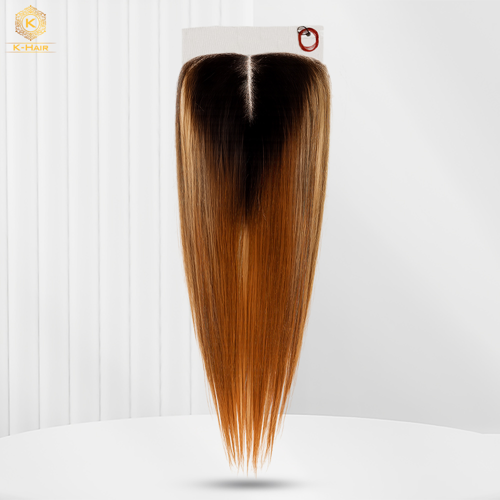 HD Lace Bone Straight Ombre Orange Color Closure