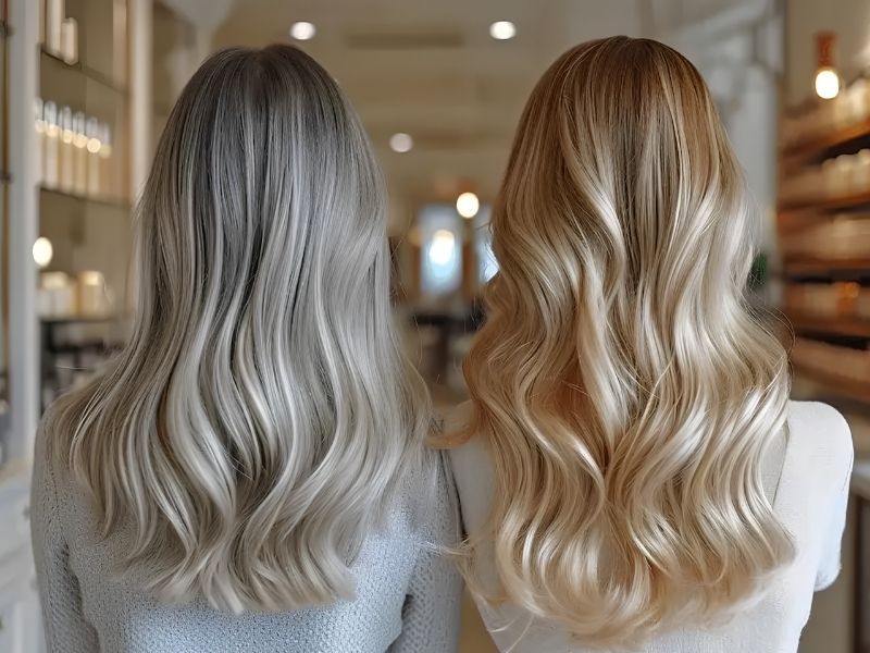 Ash Blonde vs Golden Blonde: Know the Differences Before You Choose 4 Ash blonde vs golden blonde hair side by side