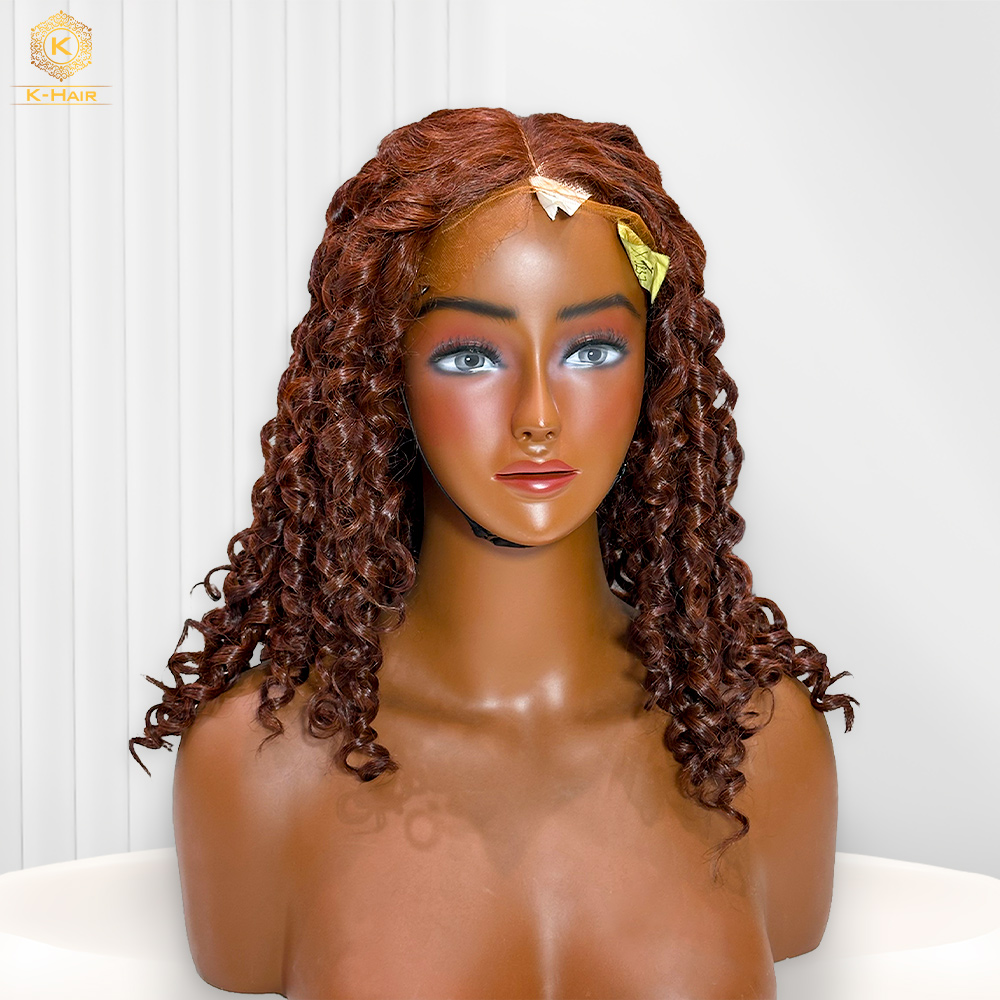 Pixie Curl Orange Color Transparent Lace Front Wig
