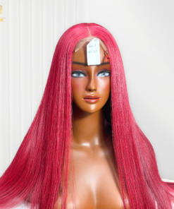 Bone Straight Red Wig Transparent Lace