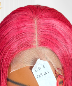 Bone Straight Red Wig Transparent Lace 7 topn