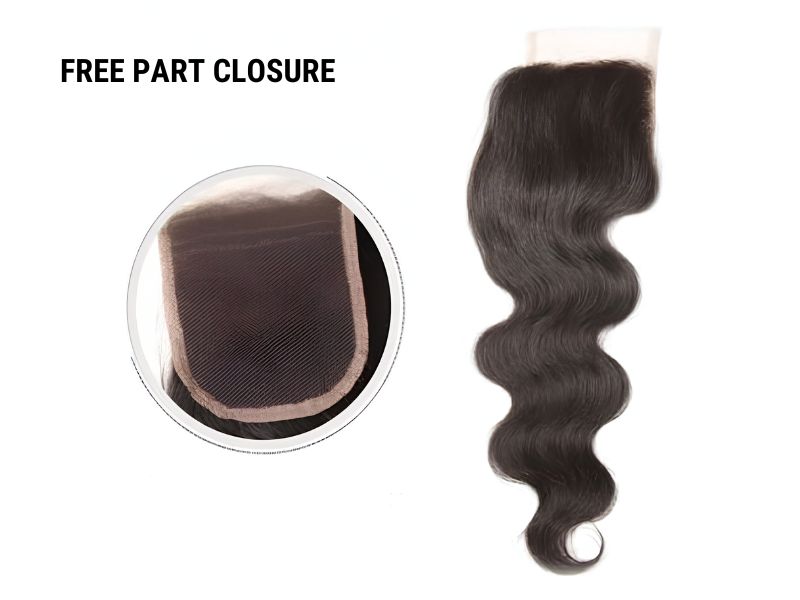 Free Part Closure: Wholesale Guide for Hair Buyers 2 Free part closure with flexible parting on a 4x4 lace base